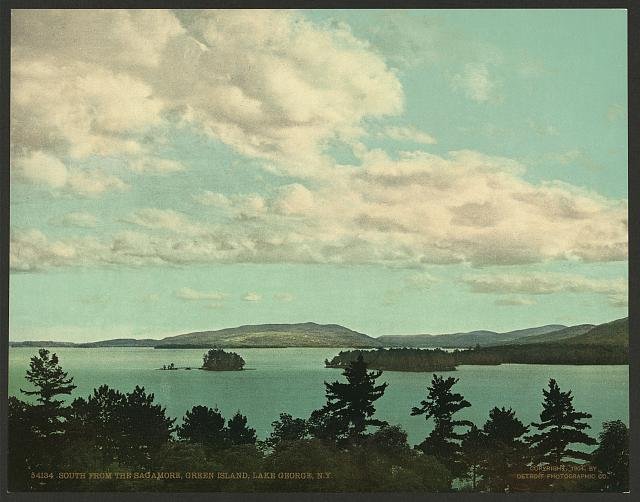 Green Island Lake George NY Vintage A4 Photo Print