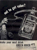 Green River Flask Vintage Retro Advert Ads A4 Photo Print