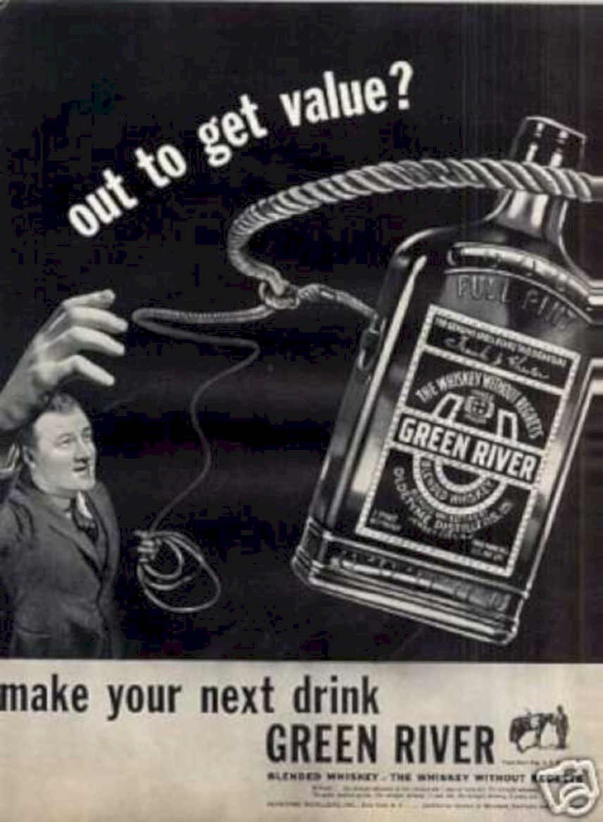 Green River Flask Vintage Retro Advert Ads A4 Photo Print