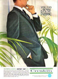 Green Suit Fabric Vintage Retro Advert Ads A4 Photo Print