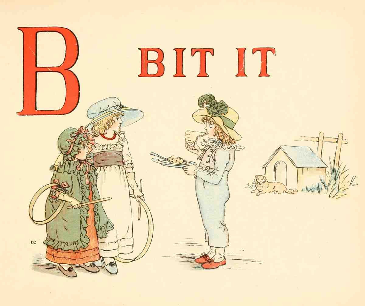 Greenaway Kate 1846 1901 A Apple Pie 1886 B Bit it A4 Photo Print