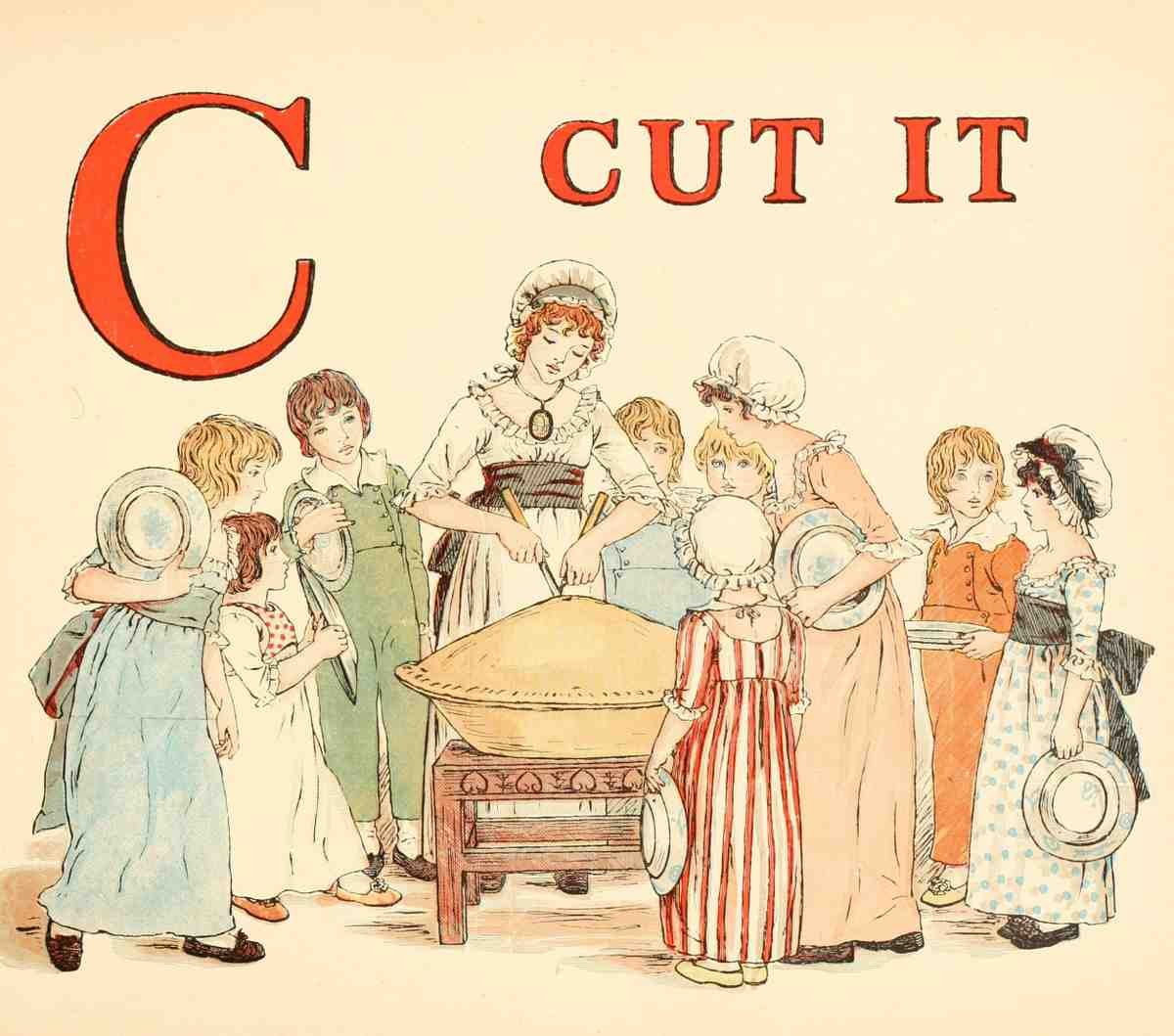 Greenaway Kate 1846 1901 A Apple Pie 1886 C Cut it A4 Photo Print
