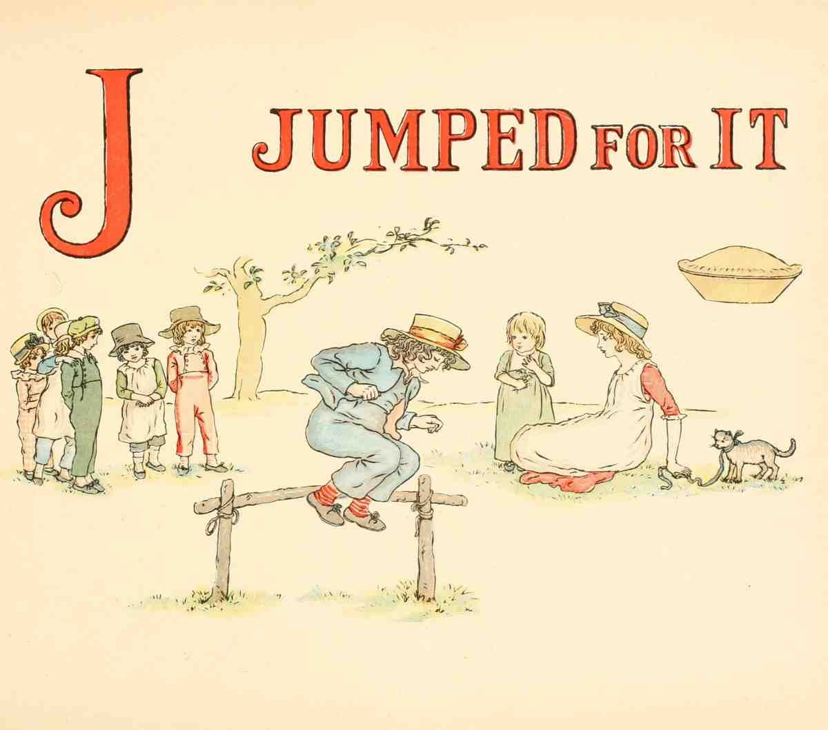 Greenaway Kate 1846 1901 A Apple Pie 1886 J Jumped for it A4 Photo Print