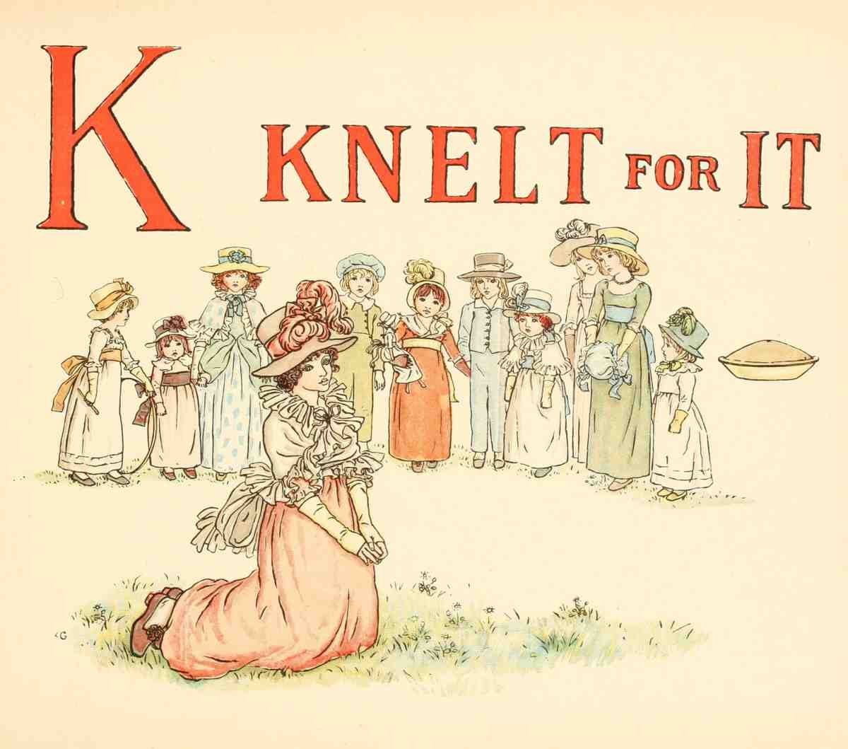 Greenaway Kate 1846 1901 A Apple Pie 1886 K Knelt for it A4 Photo Print