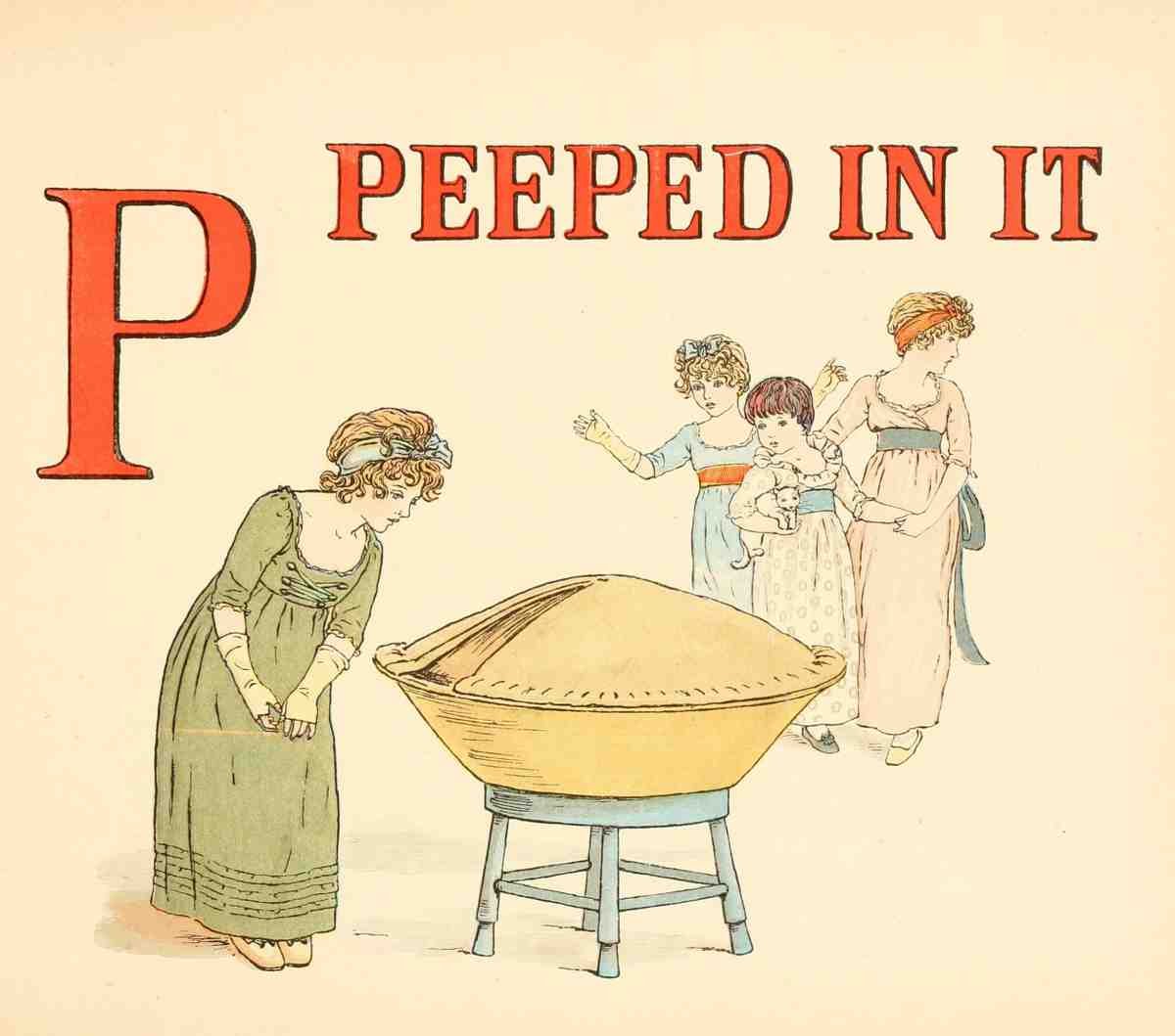 Greenaway Kate 1846 1901 A Apple Pie 1886 P Peeped in it A4 Photo Print