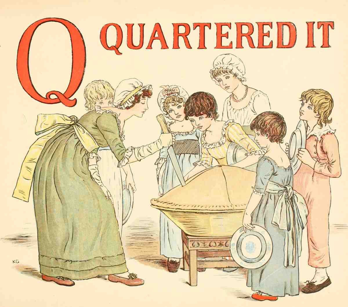 Greenaway Kate 1846 1901 A Apple Pie 1886 Q Quartered it A4 Photo Print