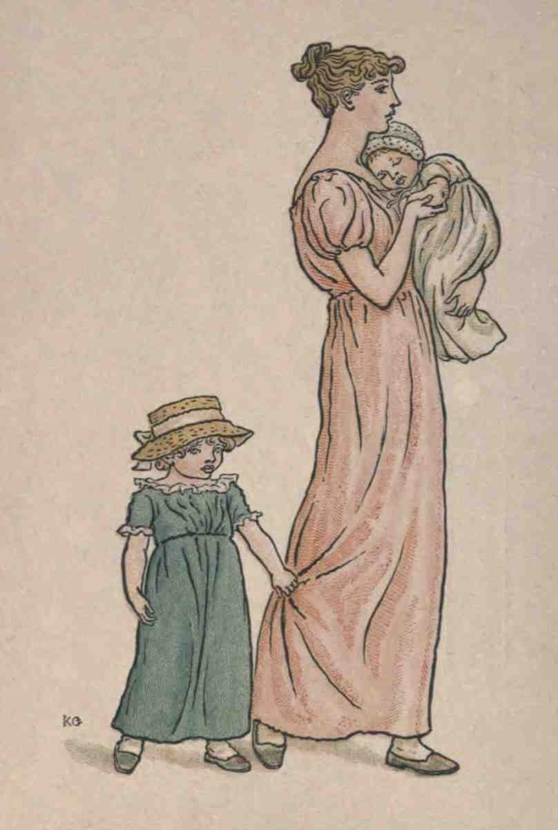 Greenaway Kate 1846 1901 Almanack for 1893 Elegant mother A4 Photo Print