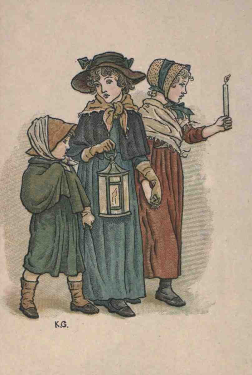 Greenaway Kate 1846 1901 Almanack for 1893 Winters night A4 Photo Print