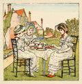 Greenaway Kate 1846 1901 Kate Greenaways Birthday Book 1880 Afternoon tea A4 Photo Print