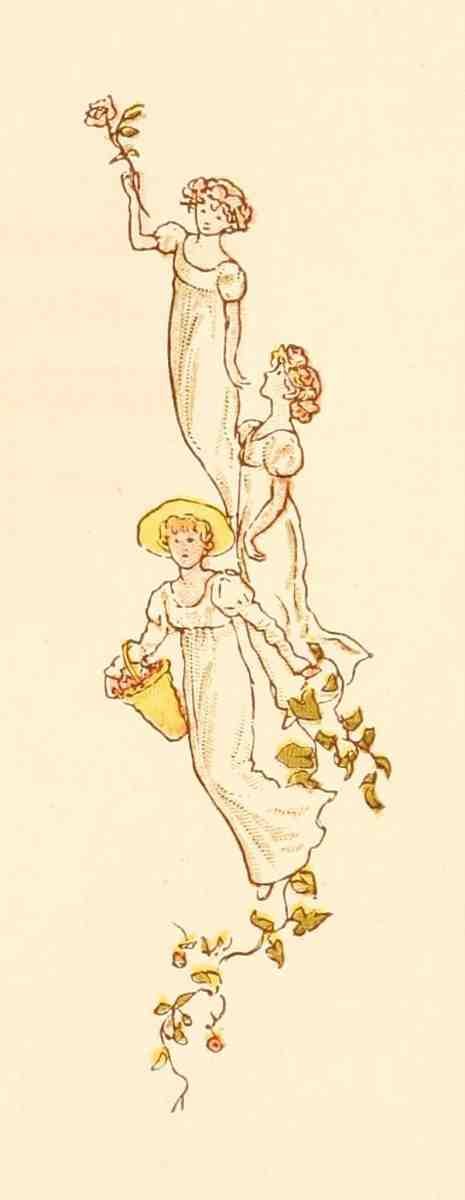 Greenaway Kate 1846 1901 Language of Flowers 1884 Flower girls A4 Photo Print