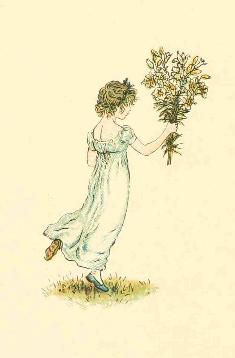 Greenaway Kate 1846 1901 Marigold Garden 1900 Lily girl A4 Photo Print