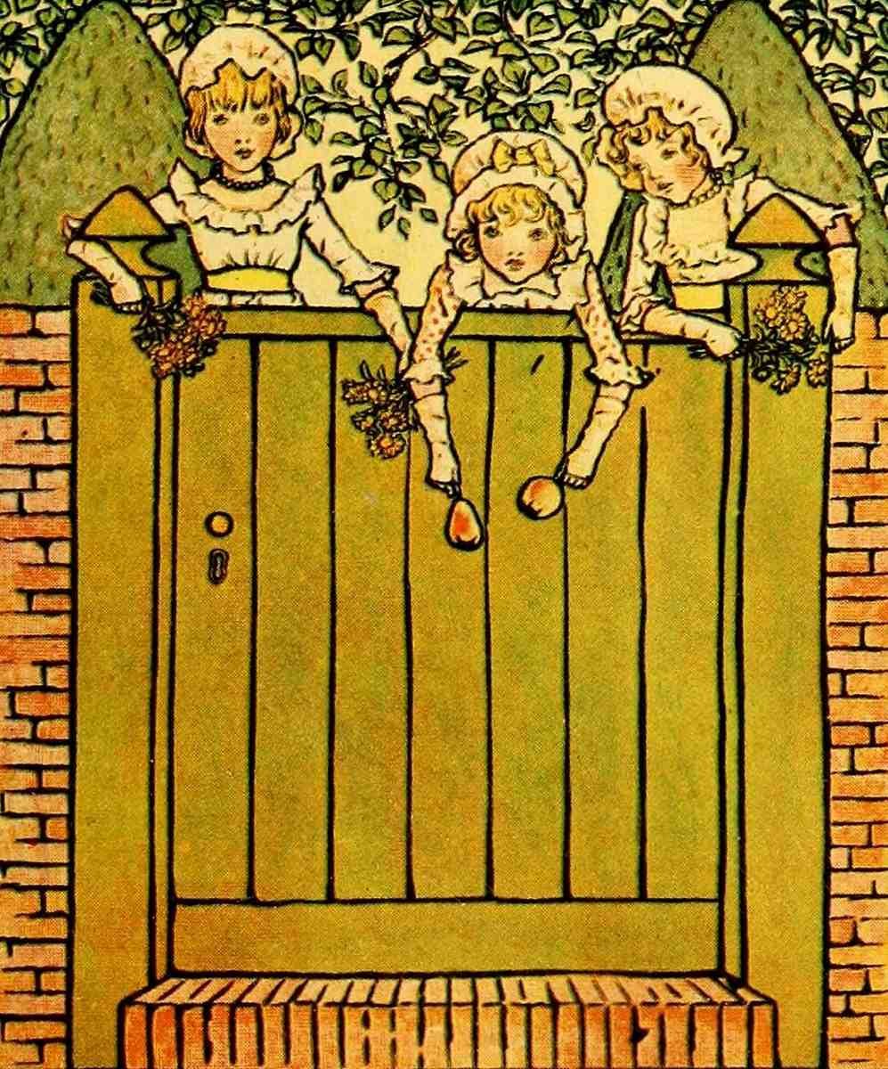 Greenaway Kate 1846 1901 Marigold Garden 1900 Over the Garden Gate A4 Photo Print