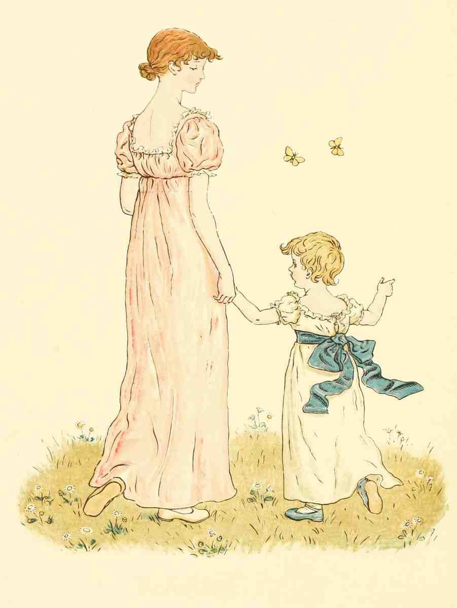 Greenaway Kate 1846 1901 Marigold Garden 1900 Sisters A4 Photo Print