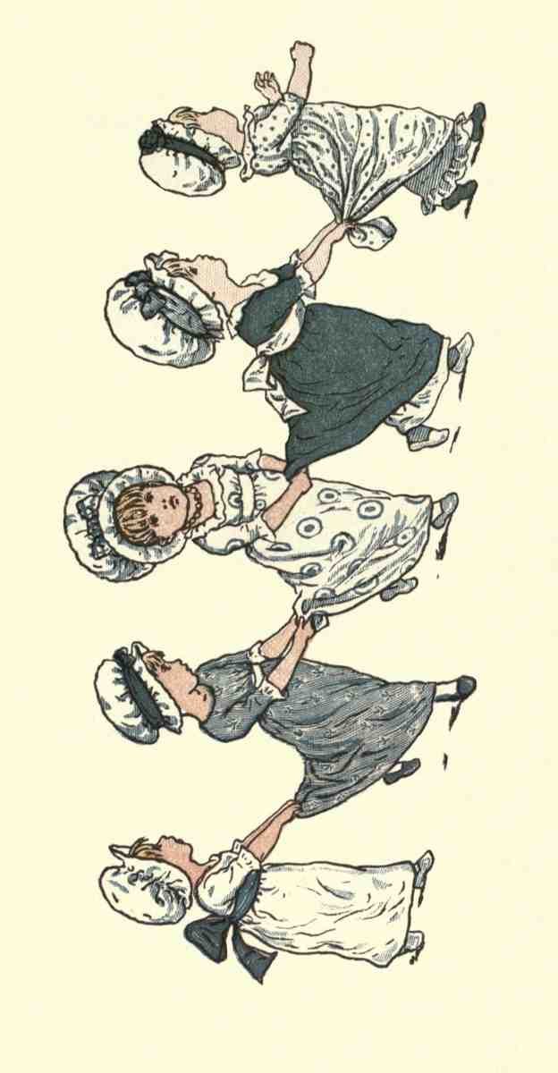Greenaway Kate 1846 1901 Under the Window 1879 Five little maids A4 Photo Print