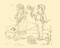 Greenaway Kate 1846 1901 Village Scenes Football rattle Briggs and Co Transferring Papers 1880 A4 Photo Print