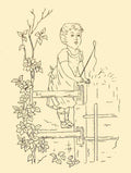 Greenaway Kate 1846 1901 Village Scenes Girl with riding crop Briggs and Co Transferring Papers 1880 A4 Photo Print