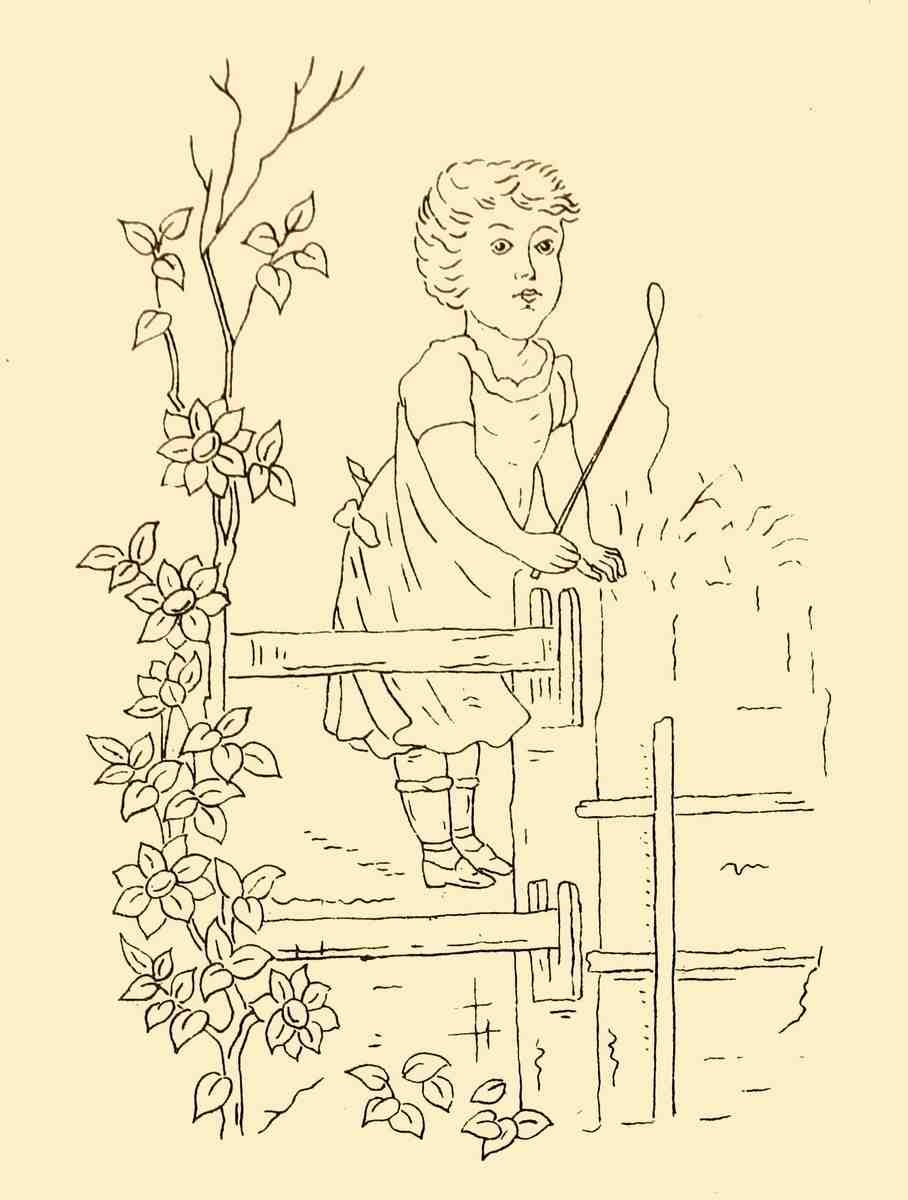 Greenaway Kate 1846 1901 Village Scenes Girl with riding crop Briggs and Co Transferring Papers 1880 A4 Photo Print