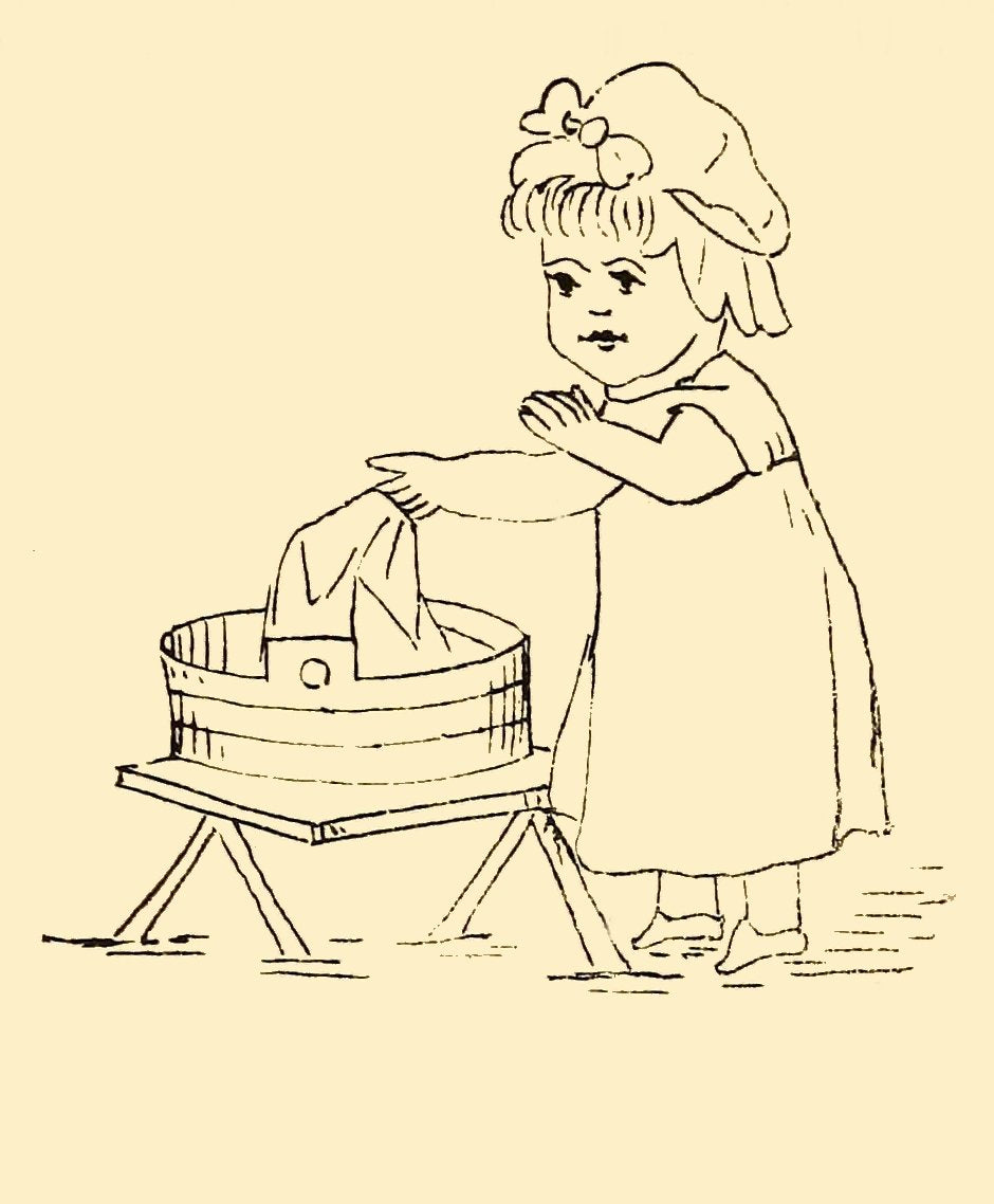 Greenaway Kate 1846 1901 Village Scenes Washer girl Briggs and Co Transferring Papers 1880 A4 Photo Print
