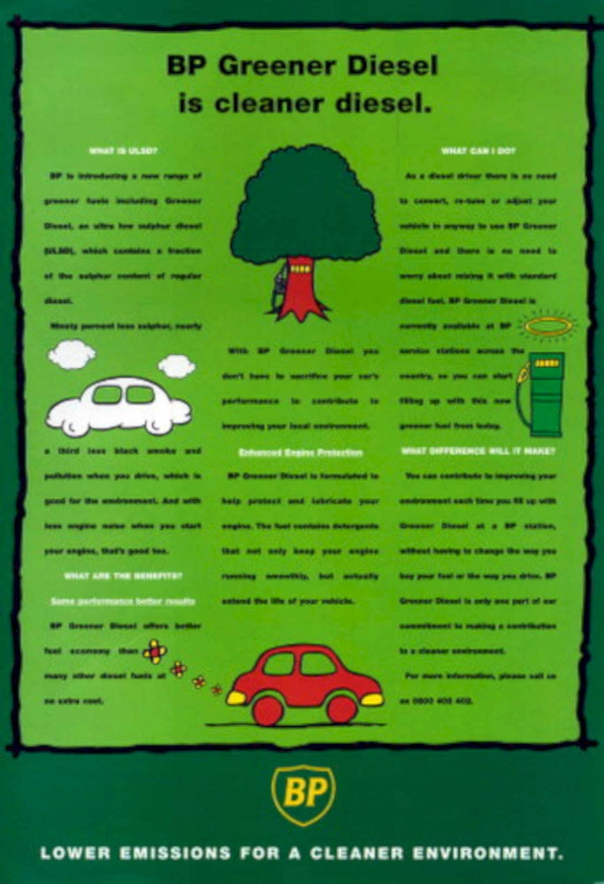 Greener Diesel Tree 1990s Vintage Retro Advert