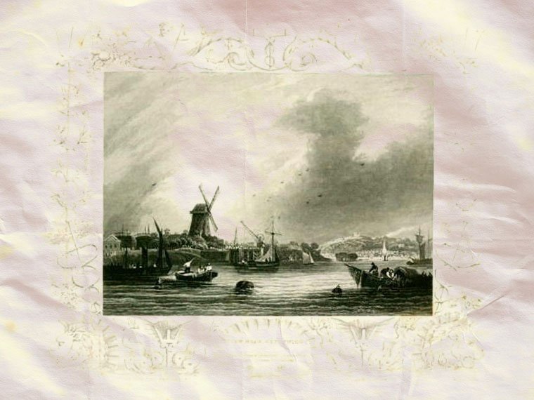 Greenwich Mill Thames Great Britain 1834 Vintage A4 Photo Print