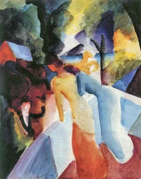 Greetings from the balcony by August Macke Expressionism A4 Photo Print