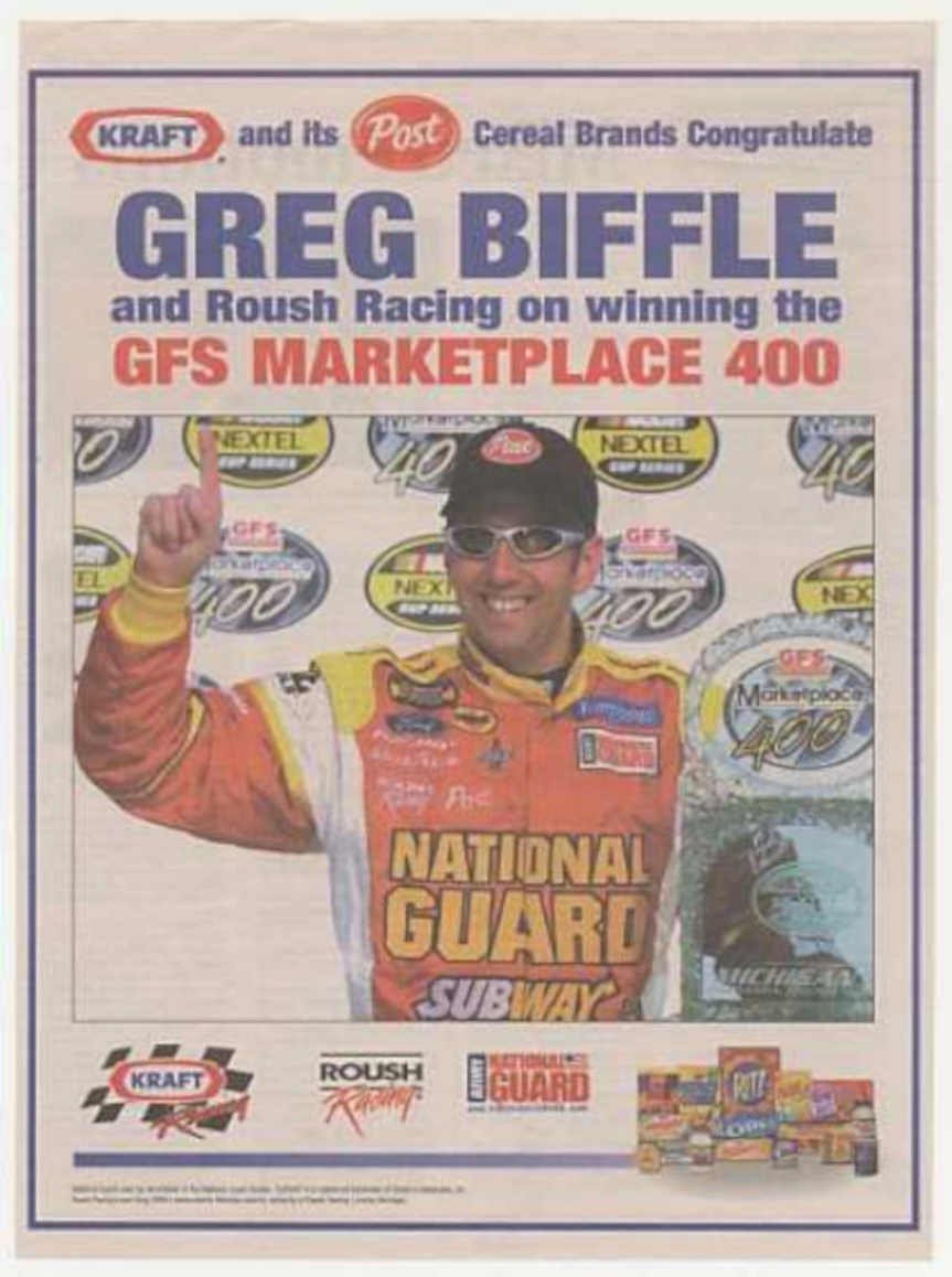 Greg Biffle Michigan Vintage Retro Advert Ads A4 Photo Print