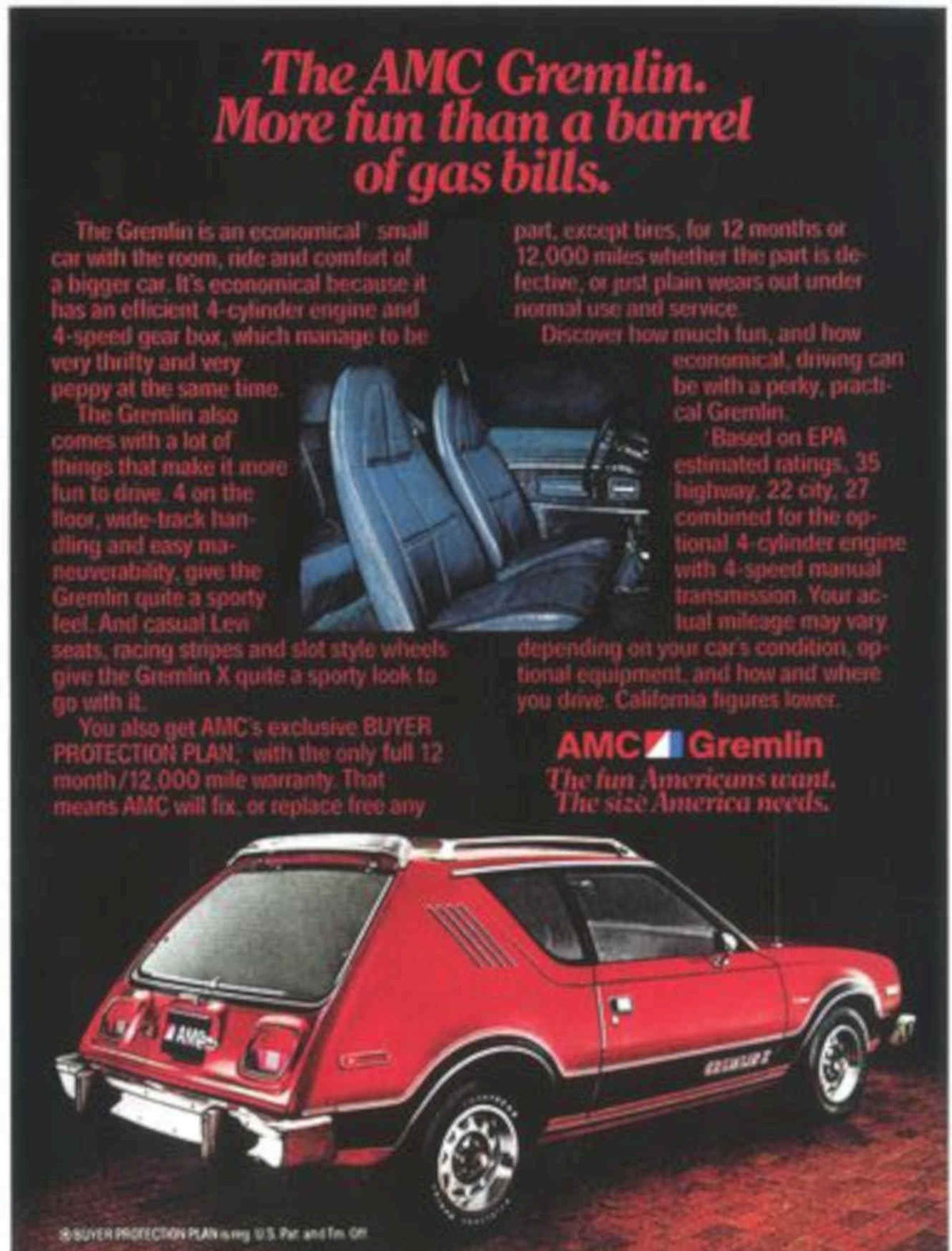 Gremlin Car Fun Vintage Retro Advert Poster A4 Photo Print