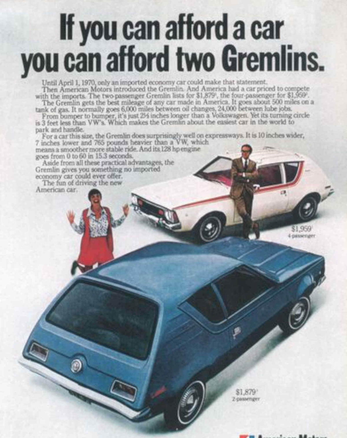 Gremlin Cars Prices Vintage Retro Advert Poster A4 Photo Print