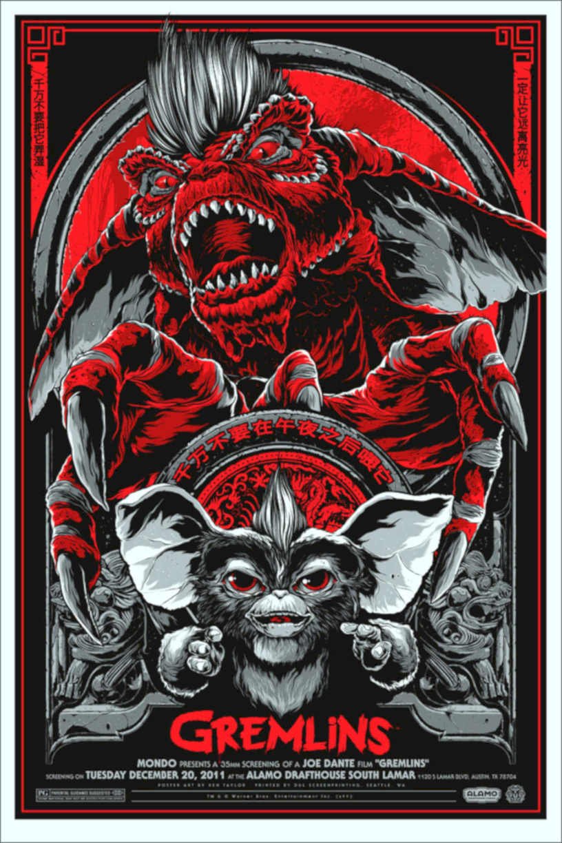Gremlins Poster Alamo Vintage Retro Advert Poster A4 Photo Print