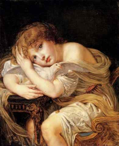 Greuze Jean Baptiste La Jeune Fille A La Colombe A4 Photo Print