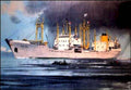 Grey Cargo Ship Vintage Retro Advert Poster A4 Photo Print