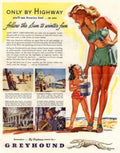 Greyhound Beach Winter Vintage Retro Advert Ads A4 Photo Print