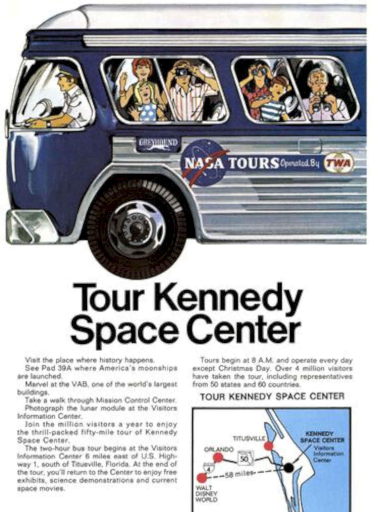 Greyhound Space Center Vintage Retro Advert Poster A4 Photo Print