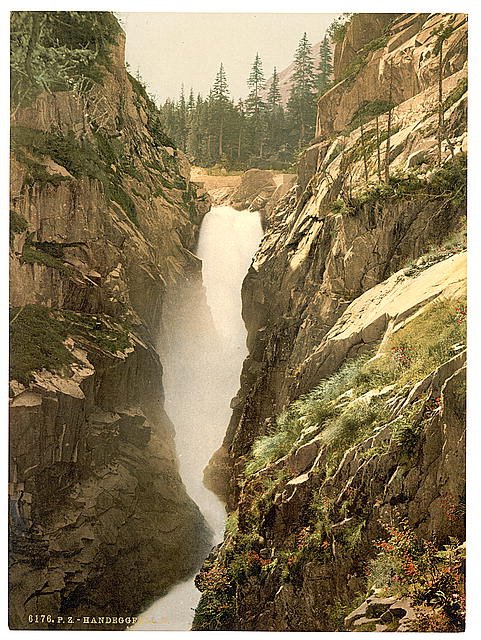 Grimselstrasse Handegg Falls II Bernese Oberland Vintage A4 Photo Print