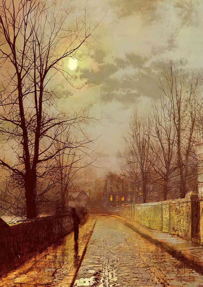 Grimshaw John Atkinson Lane In Cheshire 2 A4 Photo Print