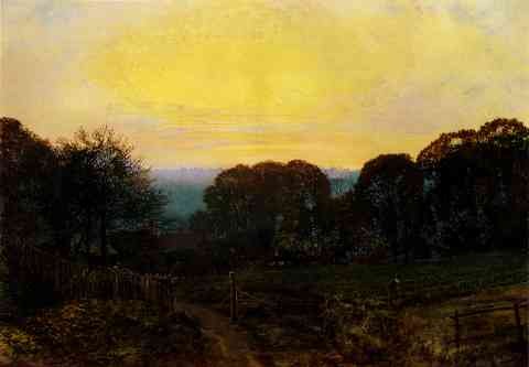 Grimshaw John Atkinson Twilight The Vegetable Garden A4 Photo Print