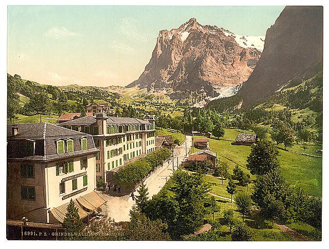 Grindelwald Hotel Eiger Bernese Oberland Vintage A4 Photo Print