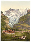Grindelwald chalet II Bernese Oberland Vintage A4 Photo Print