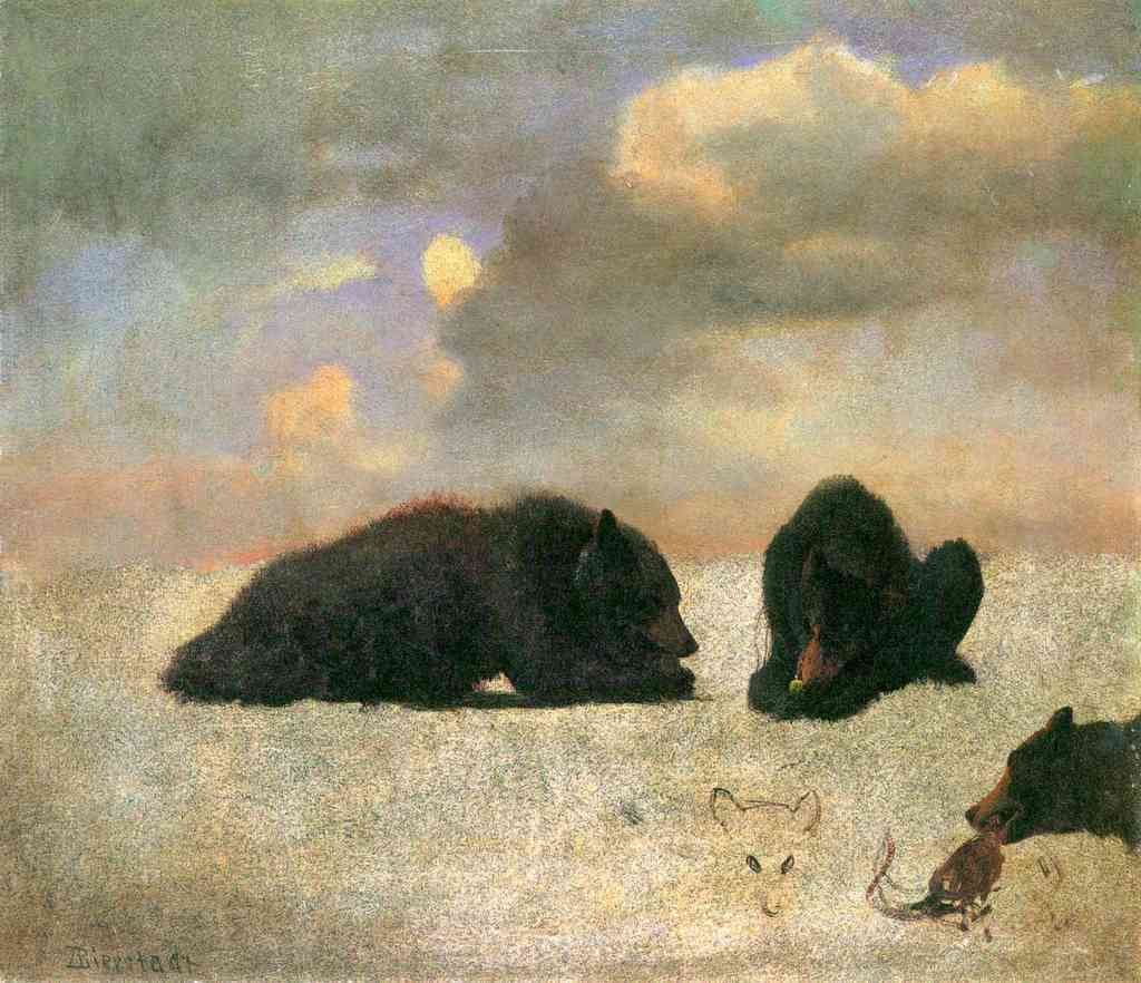 Grizzly Bears Bierstadt A4 Photo Print