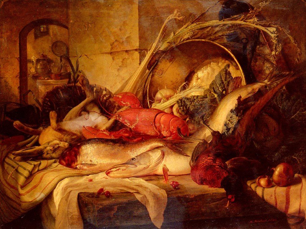 Gronland Theude A Still Life With Lobster And Game Art A4 Photo Print