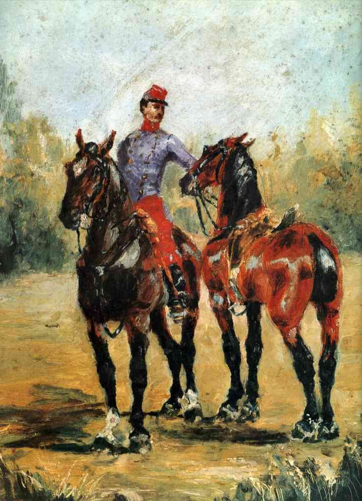 Groom With Two Horses Toulouselautrec A4 Photo Print