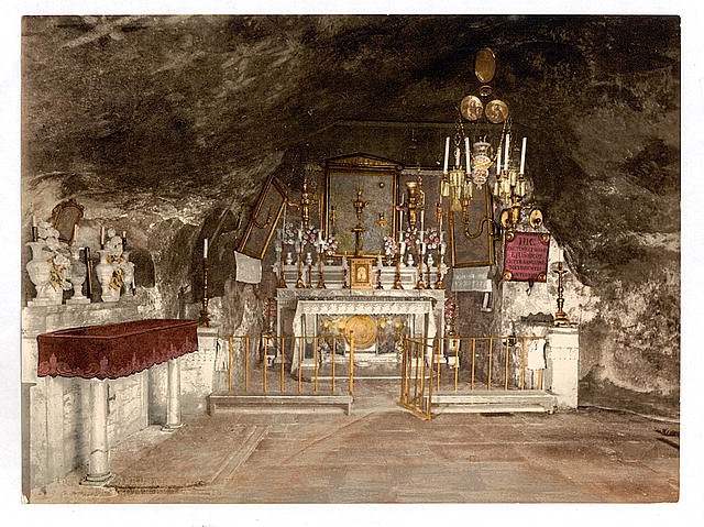 Grotto of the Agony Jerusalem Vintage A4 Photo Print