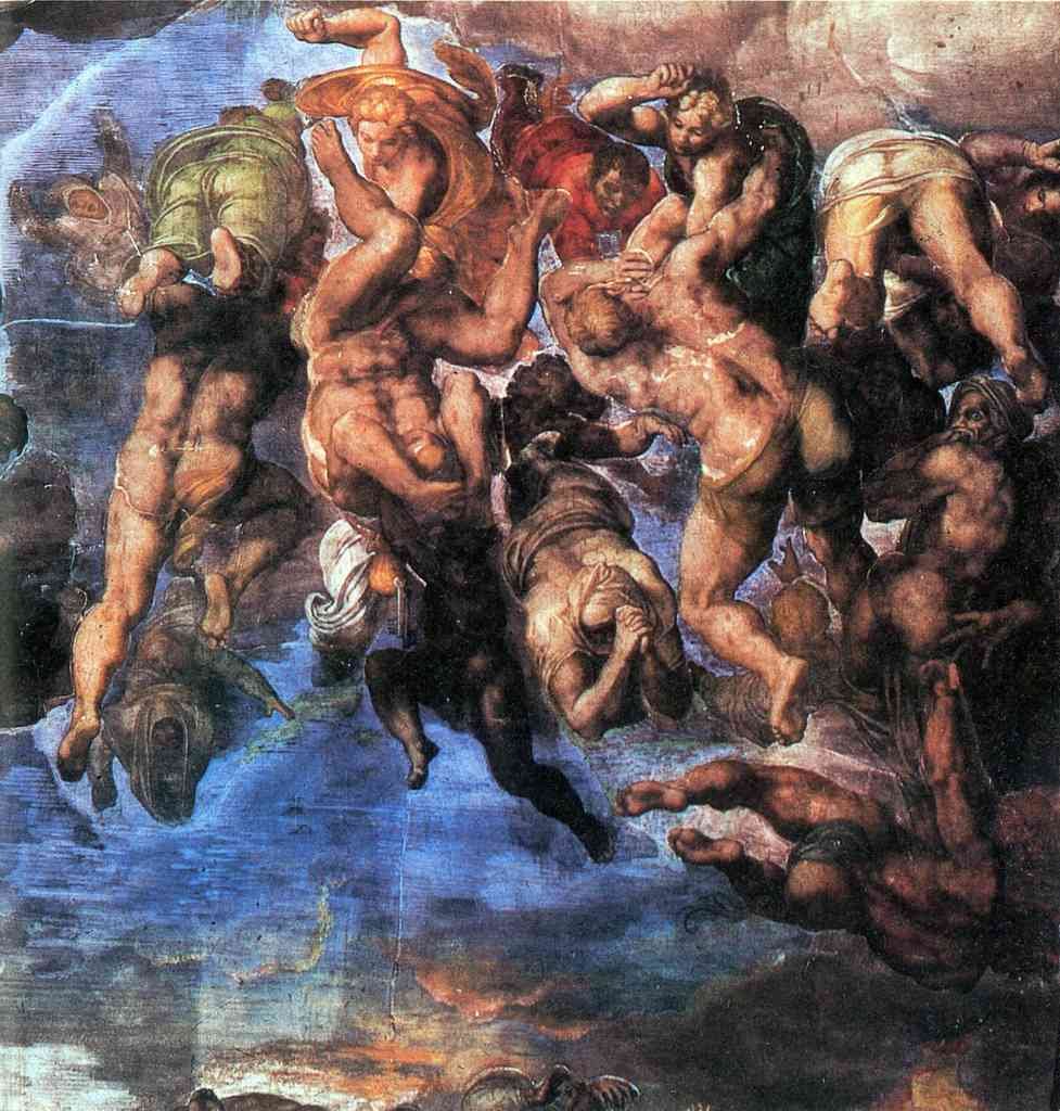 Group Fighting Damned Michelangelo A4 Photo Print