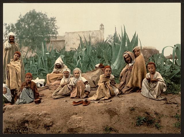Group of Arabs Algiers Vintage A4 Photo Print