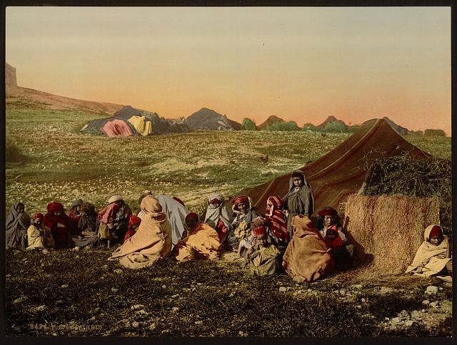 Group of wandering Arabs Tunis Vintage A4 Photo Print