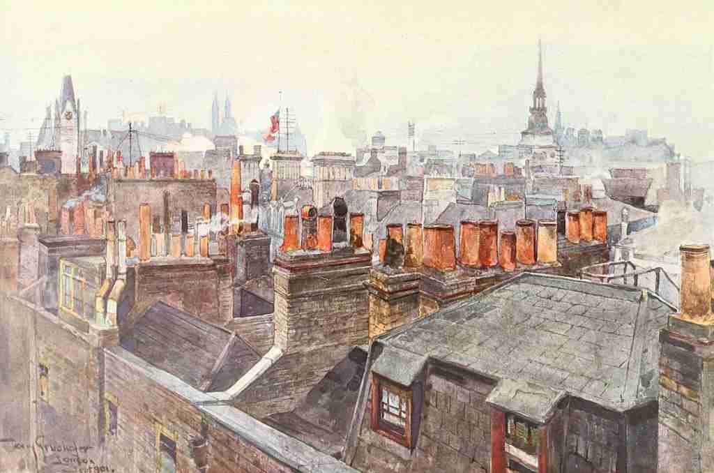 Grubhofer Tony 1854 1935 The Studio 1902 View of London across the rooftops A4 Photo Print