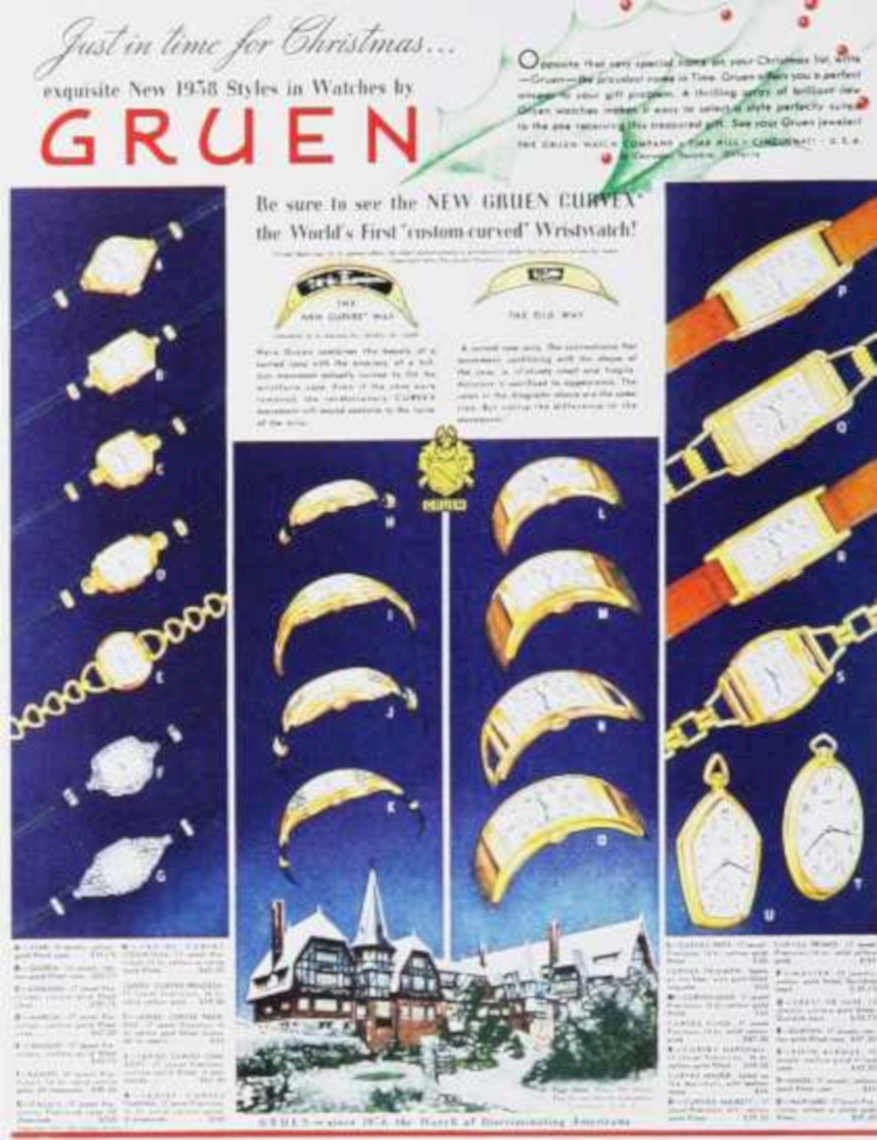 Gruen Watches Curve Vintage Retro Advert Ads A4 Photo Print