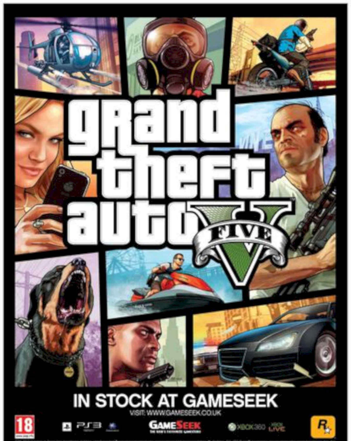 Gta V Game Vintage Retro Advert Poster A4 Photo Print