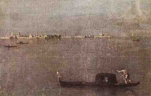 Guardi Francesco Gondola In The Lagoon A4 Photo Print