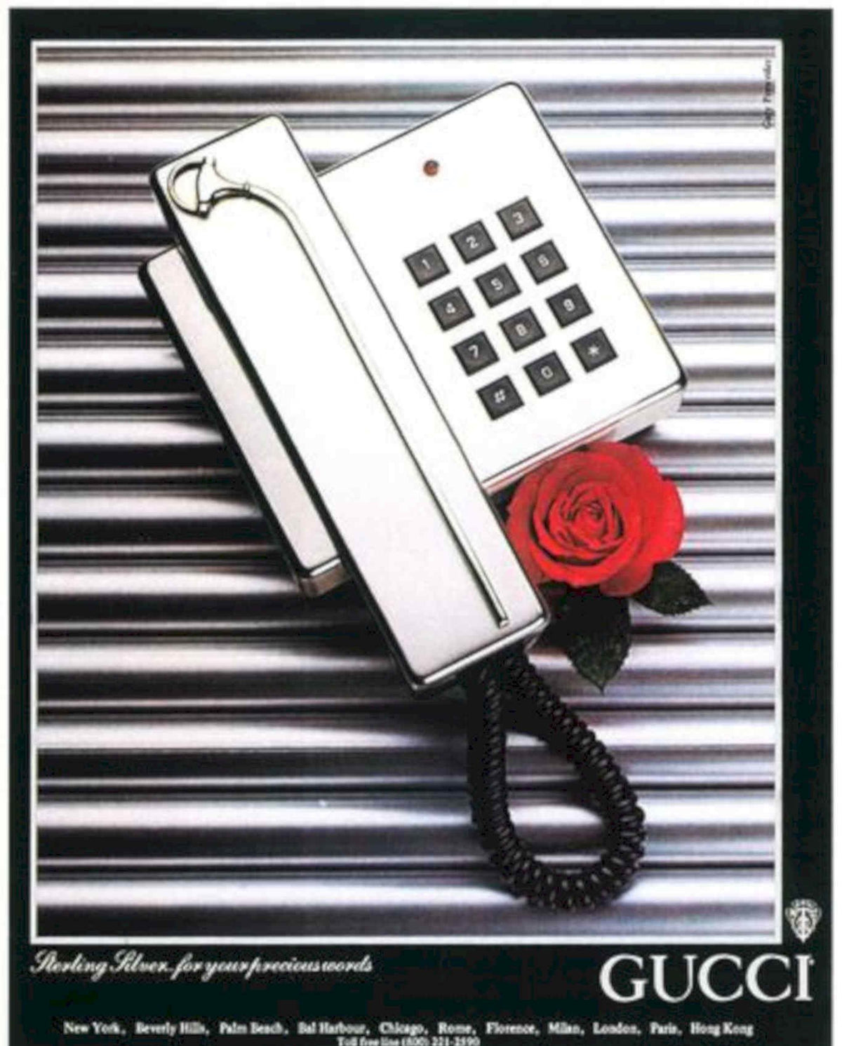 Gucci Telephone Rose Vintage Retro Advert Poster A4 Photo Print